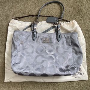Silver coach handbag